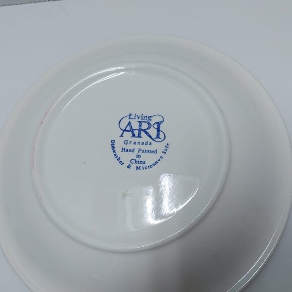 ⭐️2/$30 - Living Art Serving GRANADA Platter hand painted 8" Good condition - Picture 3 of 5